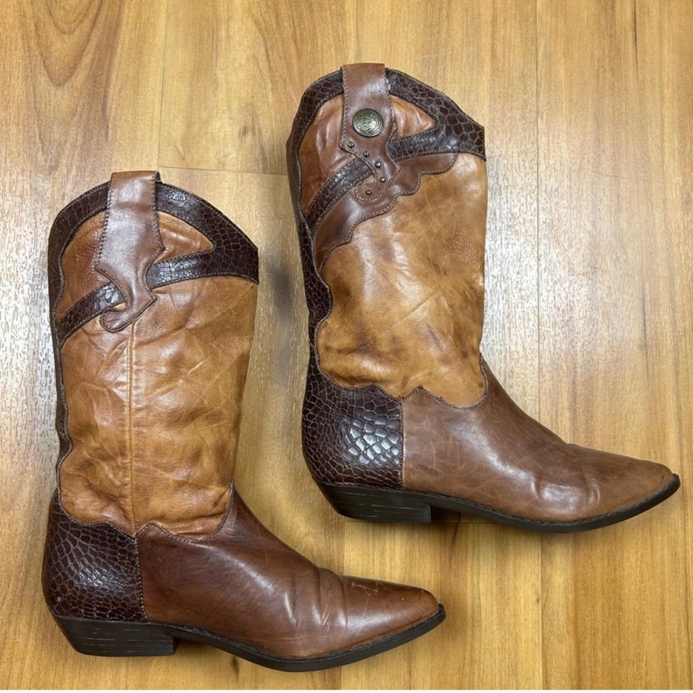 Mobility sport Women’s Brown Western Heeled Boots and pointed Toe size:8B